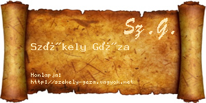 Székely Géza névjegykártya