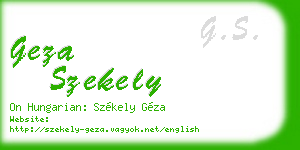 geza szekely business card