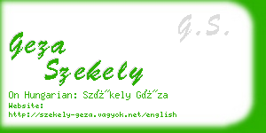 geza szekely business card